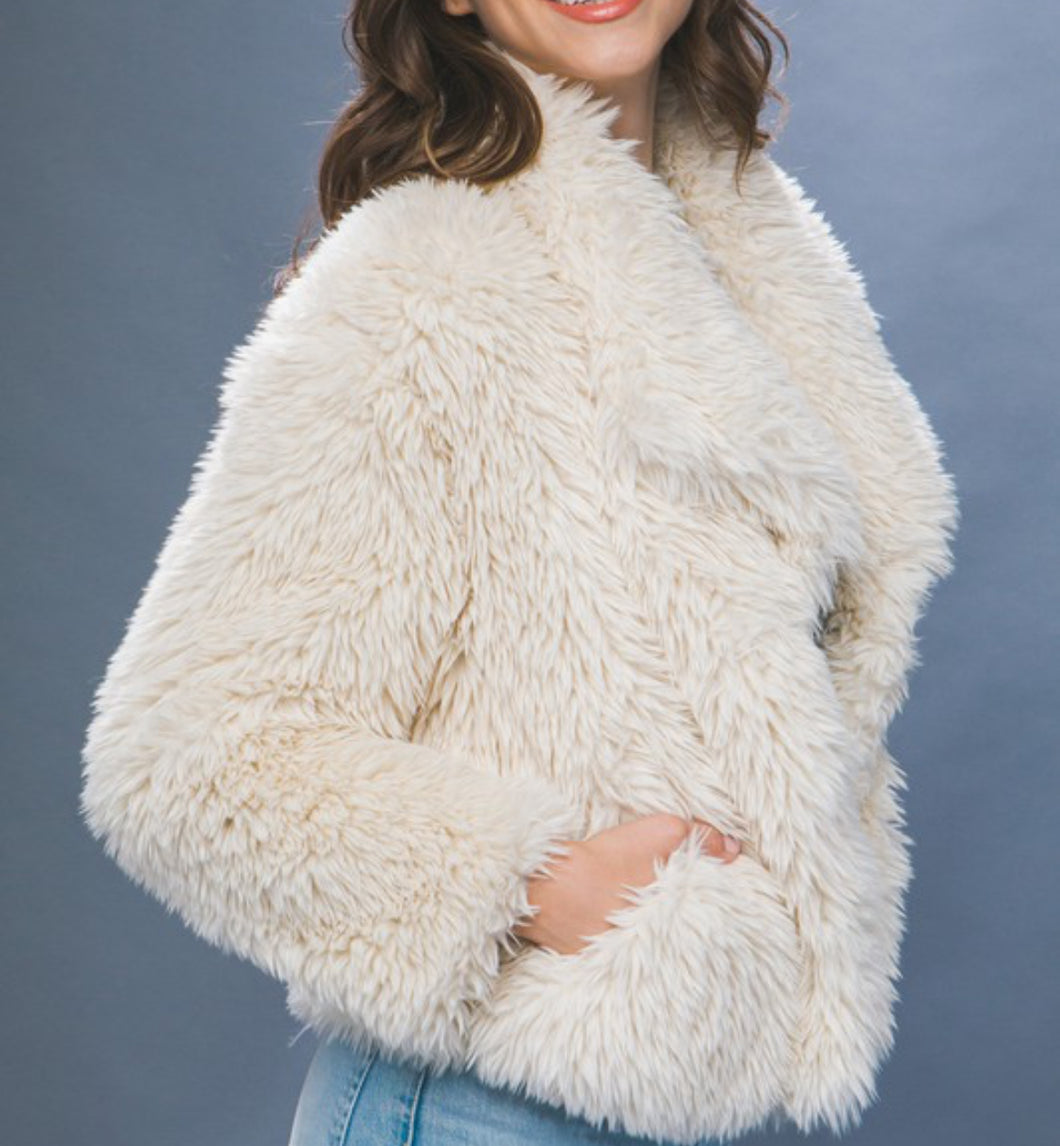 It's Cold Outside Faux Fur Mid Waist Coat