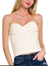 Load image into Gallery viewer, Strapless Sweetheart Twist Tube Top Available In Off White Or Black

