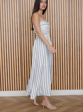 Load image into Gallery viewer, Coastal Chic Stripe Strapless Midi Dress
