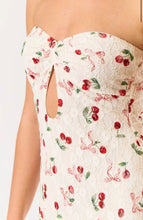 Load image into Gallery viewer, So Sweet Cherry Bow Tie Print Mini Dress
