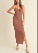 Load image into Gallery viewer, Cocoa Knit Halter Maxi Dress
