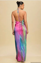 Load image into Gallery viewer, Daydreamer Water Color Front Knot Halter Maxi
