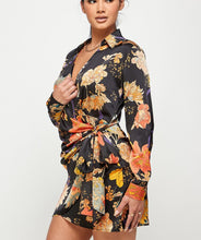 Load image into Gallery viewer, Give Thanks Floral Long Sleeve Wrap Mini Dress
