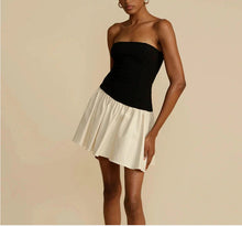 Load image into Gallery viewer, Double Trouble Color Block Strapless Tube Mini Dress
