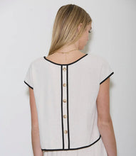 Load image into Gallery viewer, Brooke Contrast Trim Linen Top
