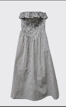 Load image into Gallery viewer, Ella Striped Strapless Ruffle Tube Midi Dress
