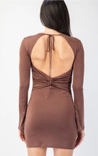 Load image into Gallery viewer, Hot Chocolate Flare Sleeve Open Back Mini Dress
