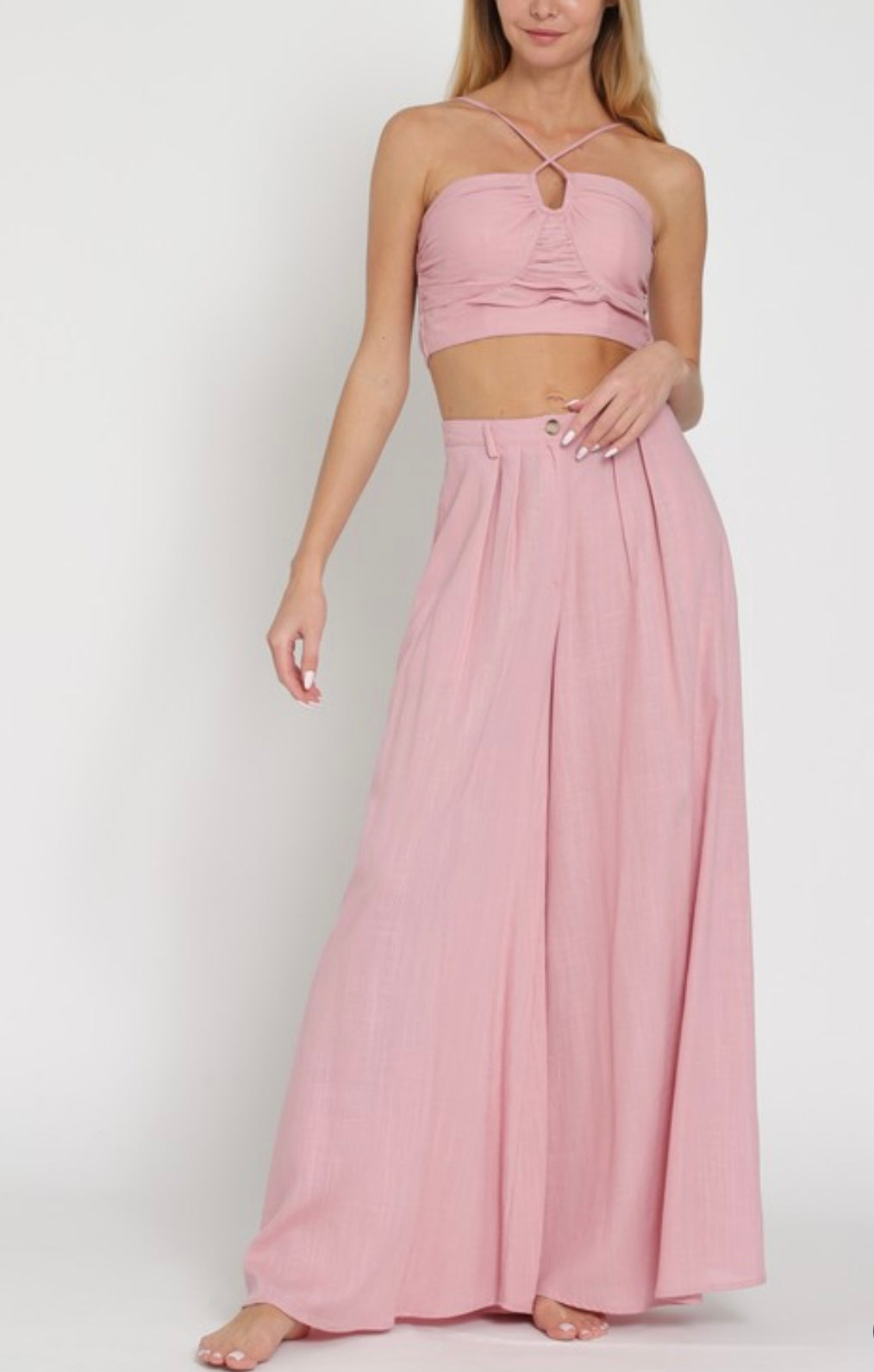 Pink Petals Wide Leg Pants