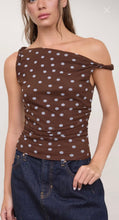 Load image into Gallery viewer, Polka Dot Asymmetrical Twist Tank
