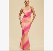 Load image into Gallery viewer, Sunset Ombré Tie Back Maxi
