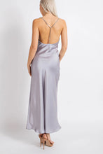 Load image into Gallery viewer, Wedding Season Satin Maxi Dress With Rhinestone Back
