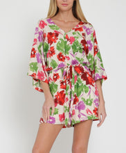 Load image into Gallery viewer, Melanie Kimono Sleeve Belted Shorts Romper
