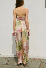 Load image into Gallery viewer, Pink Palms Braided Halter Satin Jumpsuit
