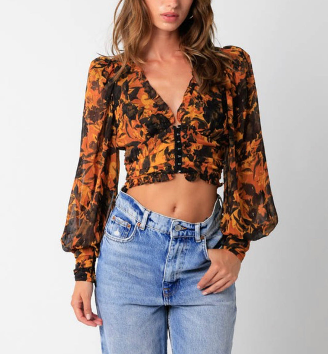 Leaf Me Alone Long Sleeve Crop BOGO free