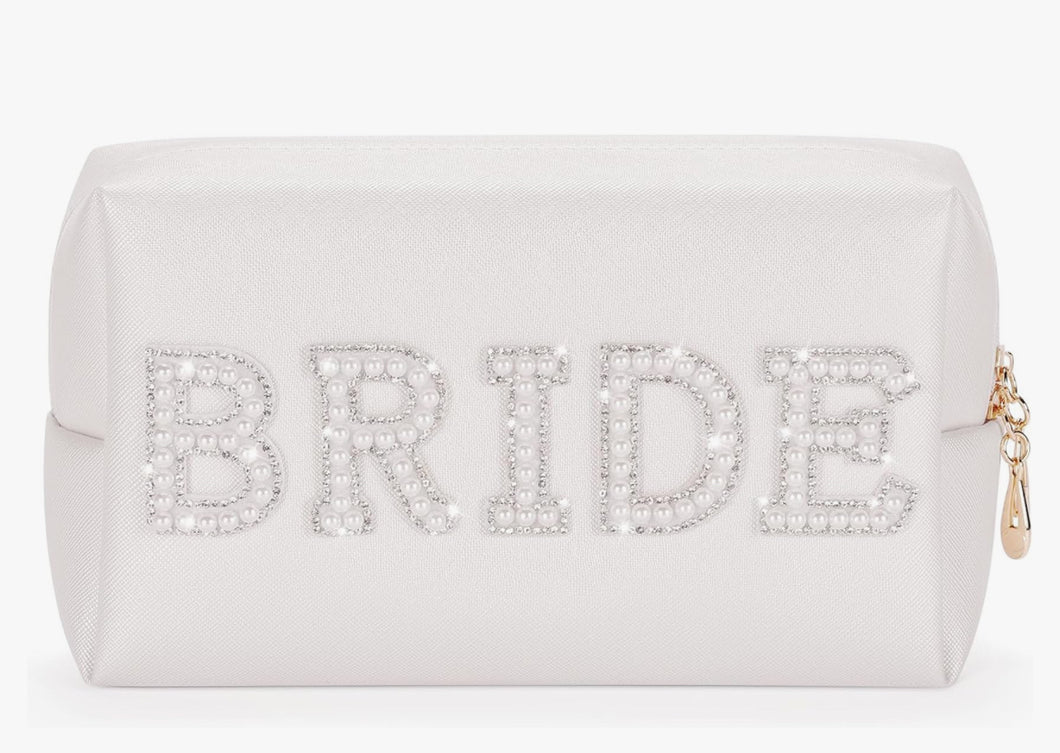 Bride Pearl And Crystal Makeup Travel Bag