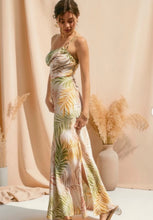 Load image into Gallery viewer, Pink Palms One Shoulder Maxi Dress
