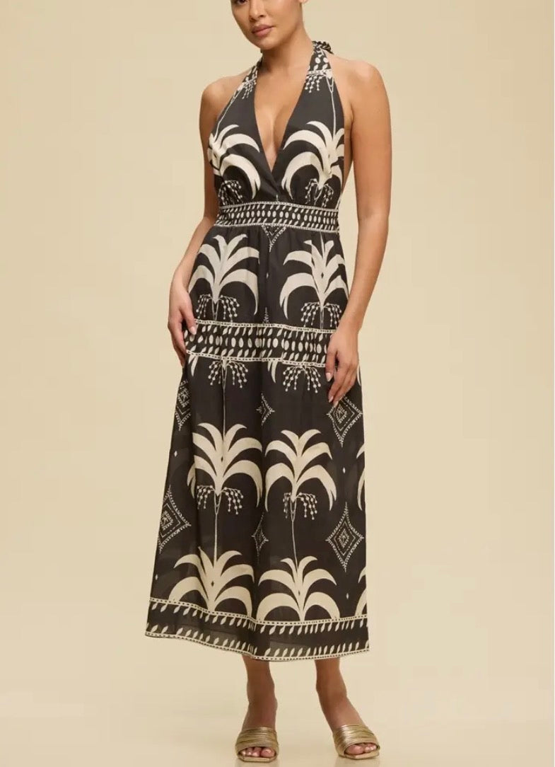 Addie Halter Open Back Midi – Pink With Envy Boutique