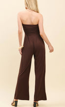 Load image into Gallery viewer, Dana Strapless Ruched Palazzo Jumpsuit - Available In Chocolate Or Black
