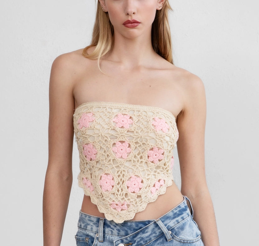 Mya Floral Crochet Crop Top