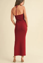 Load image into Gallery viewer, Fine Wine Knit Halter Maxi Dress
