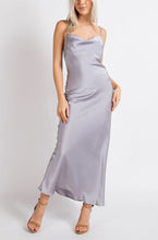 Load image into Gallery viewer, Wedding Season Satin Maxi Dress With Rhinestone Back
