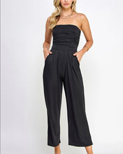 Load image into Gallery viewer, Dana Strapless Ruched Palazzo Jumpsuit - Available In Chocolate Or Black
