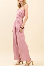 Load image into Gallery viewer, Rosie Strapless Ruched Palazzo Jumpsuit
