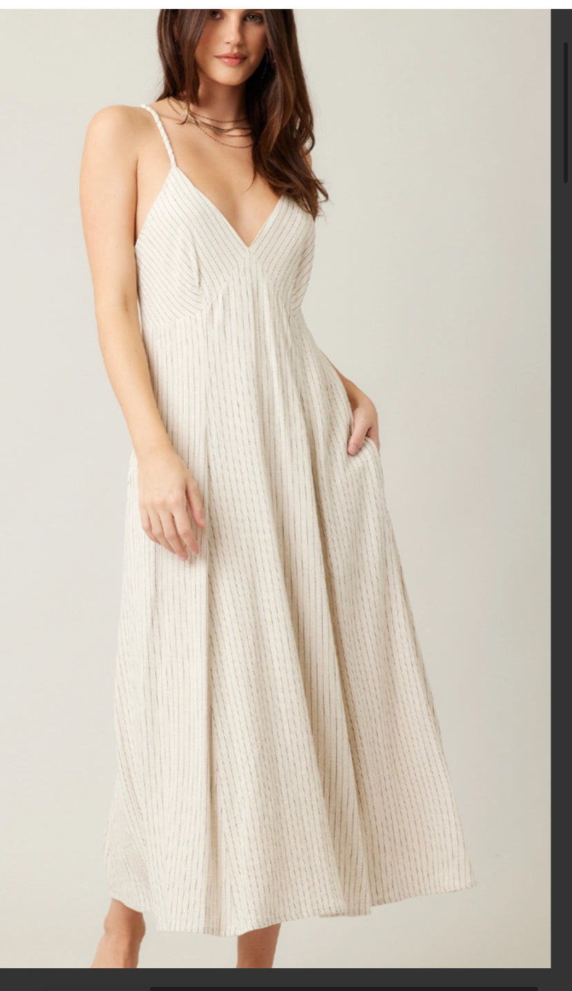 Set Sail Striped Tank Midi Dress