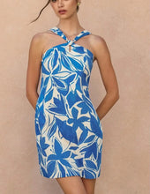 Load image into Gallery viewer, Mykonos Knot Halter Mini Dress

