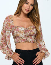 Load image into Gallery viewer, In Full Bloom Long Sleeve Crop Top
