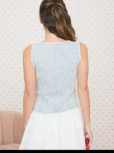 Load image into Gallery viewer, Mya Denim Lace Trim Tank
