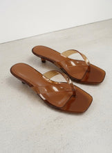 Load image into Gallery viewer, Jelly Square Toe Thong Kitten Heels
