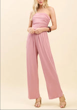 Load image into Gallery viewer, Rosie Strapless Ruched Palazzo Jumpsuit
