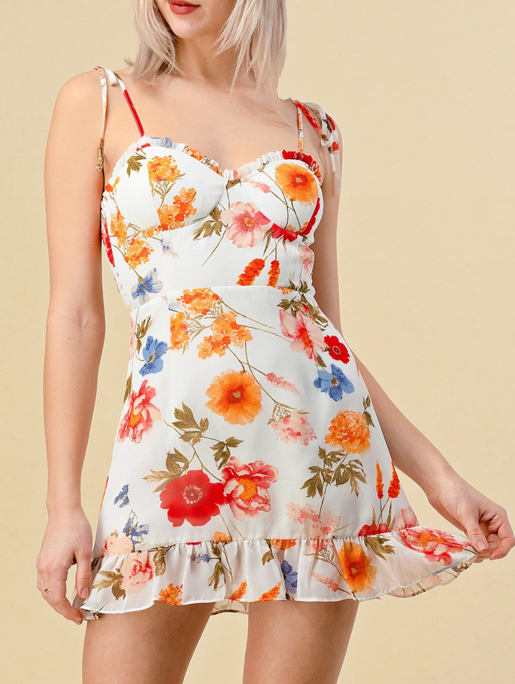 Rachel Floral Print Mini Dress