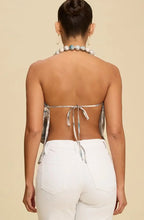 Load image into Gallery viewer, Ariel Beaded Plunging Draped Top
