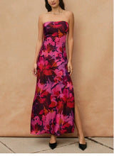 Load image into Gallery viewer, Wild Berry Strapless Maxi Dress

