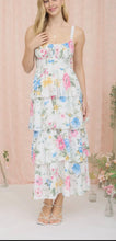 Load image into Gallery viewer, May Flowers Ruffle Tiered Midi Dress

