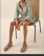 Load image into Gallery viewer, Mena Belted Long Sleeve Shirt Romper
