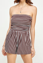 Load image into Gallery viewer, Ayla Strapless Stripe Pull On Tube Romper
