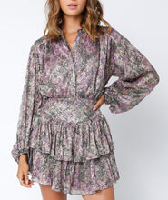 Load image into Gallery viewer, Layla Metallic Ruffle Long Sleeve Mini Dress
