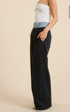 Load image into Gallery viewer, Denim Waist Navy Trouser Pants
