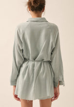 Load image into Gallery viewer, Mena Belted Long Sleeve Shirt Romper
