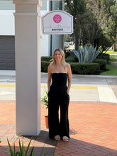 Load image into Gallery viewer, Dana Strapless Ruched Palazzo Jumpsuit Available In Brown And Black
