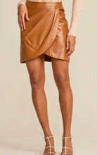 Load image into Gallery viewer, Desert Nights Faux Leather Tulip Wrap Mini Skirt bogo free
