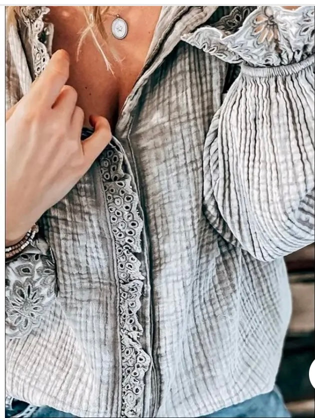 DAKOTA LACE DETAIL BLOUSE bogo free