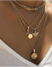 Load image into Gallery viewer, GOLD MULTI CHARM LAYERED NECKLACE
