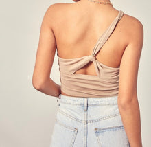 Load image into Gallery viewer, KNOT TODAY ONE SHOULDER CROP TOP BOGO free
